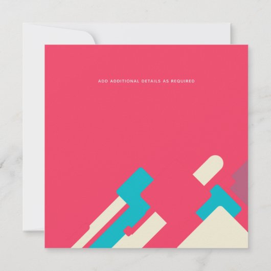 Futuristic Abstracte bruiloft Uitnodiging (Achterkant)