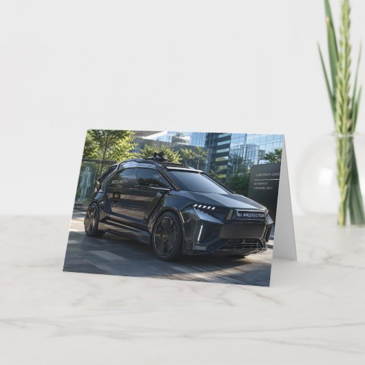 Futuristic AI Security Vehicle  Kaart (Voorkant)