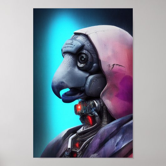 Futuristic Alien Candor Illustration Sci-fi Art Po Poster (Voorkant)