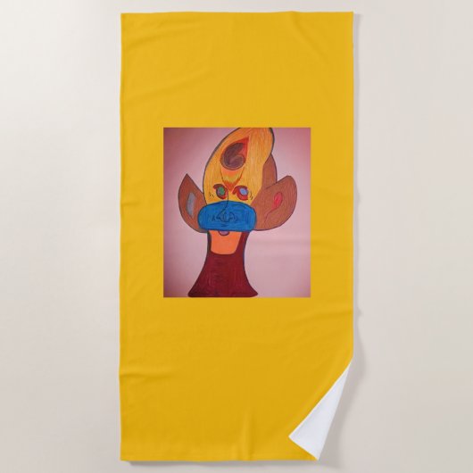 Futuristic Animal Art Beach Towel Strandlaken (Voorkant)