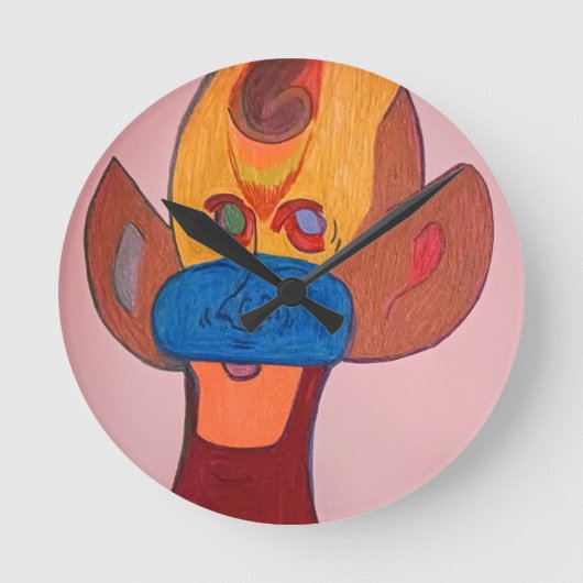 Futuristic Animal Art Wall Clock Ronde Klok (Voorkant)