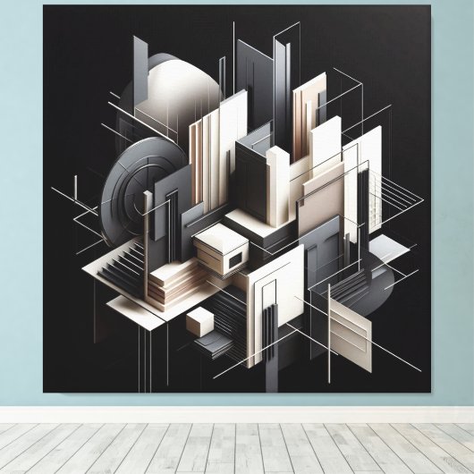 Futuristic Architectural Construct Canvas Afdruk (Insitu (Houten vloer))