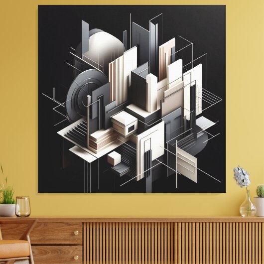 Futuristic Architectural Construct Canvas Afdruk (Insitu (Woonkamer))