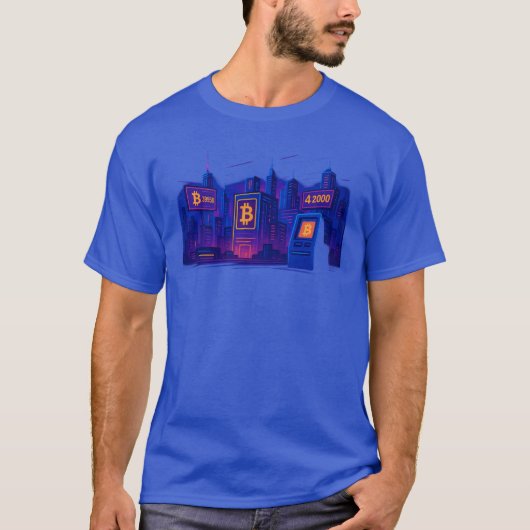 Futuristic Bitcoin City T-shirt (Voorkant)