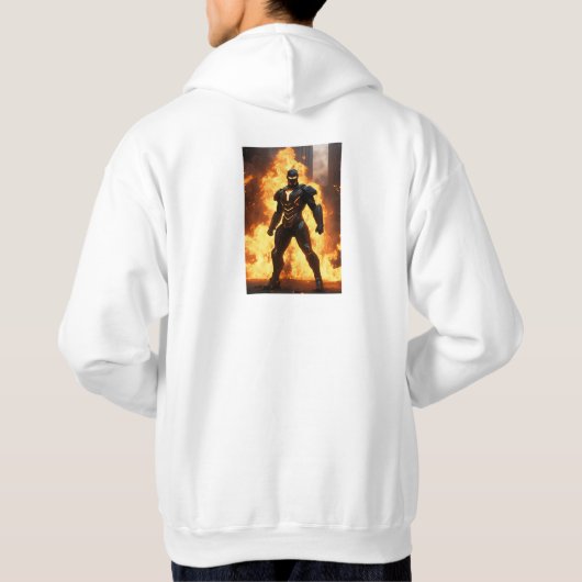 Futuristic Black Iron Man  Hoodie (Achterkant)