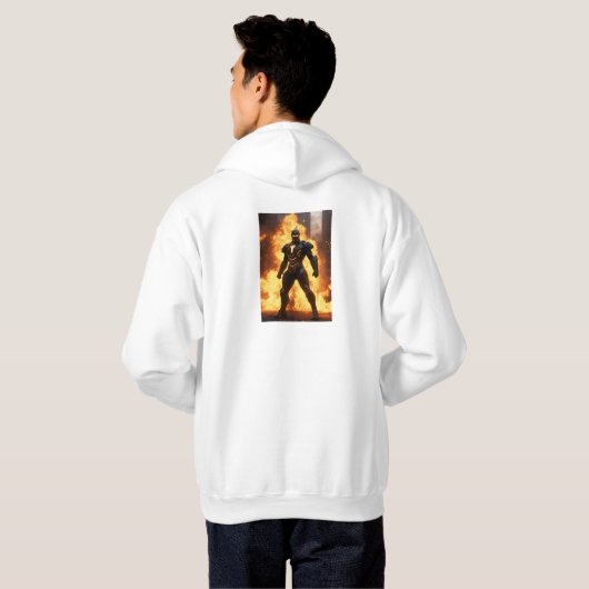Futuristic Black Iron Man  Hoodie (Achterkant volledig)