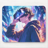 Futuristic Boy With VR - Anime Mouse Pad Muismat (Voorkant)