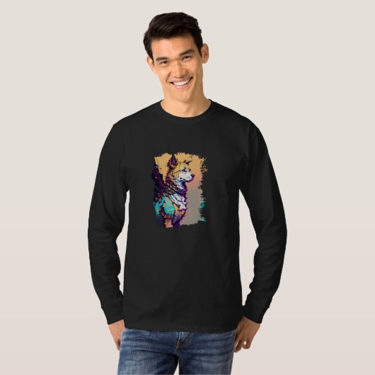 Futuristic Canine Retriever Long Sleeve T-shirt (Voorkant volledig)