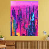 Futuristic City Canvas Print (Insitu (Woonkamer))