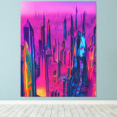 Futuristic City Canvas Print (Insitu (Houten vloer))