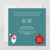 Futuristic City Santa Sleigh Gift Exchange Square Kaart (Achterkant)