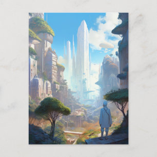 Futuristic City Science Fiction Art Briefkaart