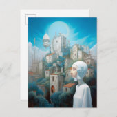 Futuristic City Science Fiction Art Briefkaart (Voorkant / Achterkant)
