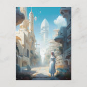 Futuristic City Science Fiction Art Briefkaart (Voorkant)