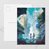 Futuristic City Science Fiction Art Briefkaart (Voorkant / Achterkant)
