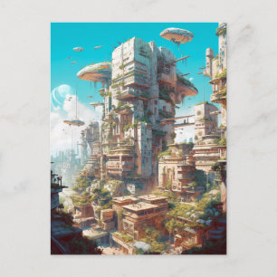 Futuristic City Science Fiction Art Briefkaart