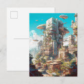Futuristic City Science Fiction Art Briefkaart (Voorkant / Achterkant)