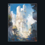 Futuristic City Science Fiction Art Briefkaart<br><div class="desc">Fantasy,  Sci-fi & Horror kunst van het Lunarium.</div>