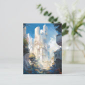 Futuristic City Science Fiction Art Briefkaart (Staand voorkant)