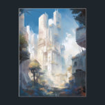 Futuristic City Science Fiction Art Briefkaart<br><div class="desc">Fantasy art producten van The Lunarium.</div>