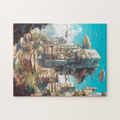 Futuristic City Science Fiction Art Legpuzzel (Horizontaal)