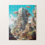 Futuristic City Science Fiction Art Legpuzzel<br><div class="desc">Fantasy, Sci-fi & Horror kunst van het Lunarium.</div>