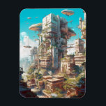 Futuristic City Science Fiction Art Magneet<br><div class="desc">Futuristic City Science Fiction Art</div>