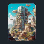 Futuristic City Science Fiction Art Magneet<br><div class="desc">Futuristic City Science Fiction Art</div>