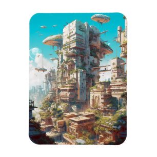 Futuristic City Science Fiction Art Magneet
