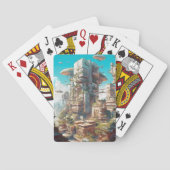 Futuristic City Science Fiction Art Pokerkaarten (Achterkant)