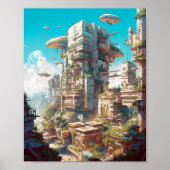 Futuristic City Science Fiction Art Poster (Voorkant)