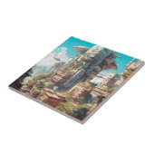 Futuristic City Science Fiction Art Tegeltje (Zijkant)