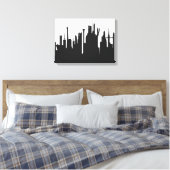 Futuristic City Skyline Canvas Afdruk (Insitu (Slaapkamer))