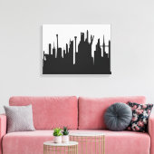 Futuristic City Skyline Canvas Afdruk (Insitu (Woonkamer))