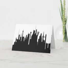 Futuristic City Skyline Feestdagen Kaart