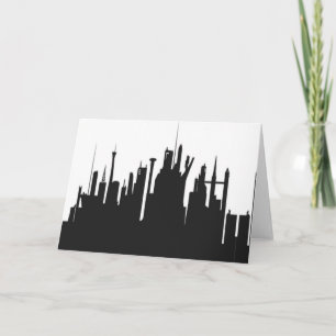 Futuristic City Skyline Feestdagen Kaart