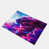 Futuristic Cosmic Neon Leopard  Deurmat (Schuin)