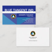 Futuristic Creative Blue Geometric Founder CEO Visitekaartje (Voorkant / Achterkant)