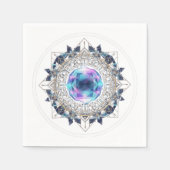 Futuristic Crystal Mandala – Geometric Tech Art Servet (Voorkant)