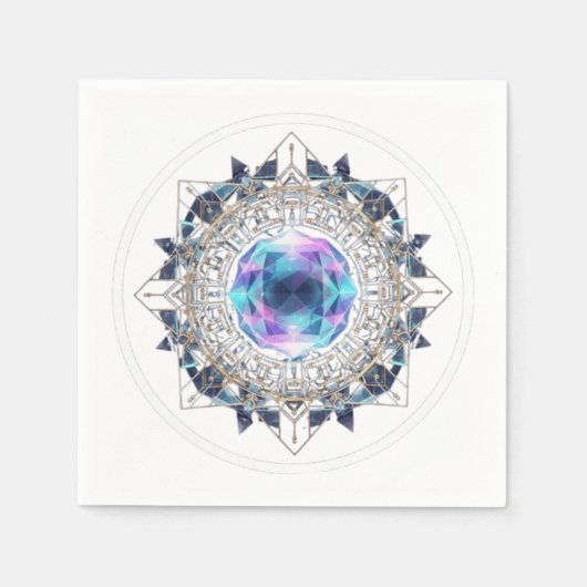 Futuristic Crystal Mandala – Geometric Tech Art Servet (Voorkant)