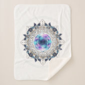 Futuristic Crystal Mandala – Geometric Tech Art Sherpa Deken (Voorkant)