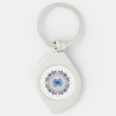 Futuristic Crystal Mandala – Geometric Tech Art Sleutelhanger (Voorkant)