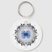Futuristic Crystal Mandala – Geometric Tech Art Sleutelhanger (Achterkant)