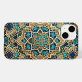 Futuristic Cyber Grid Phone Case - 3D Glowing Cube (Achterkant (horizontaal))