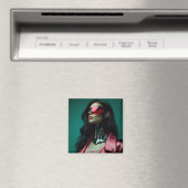 futuristic cybernetic woman magneet (Insitu (Vaatwasser))