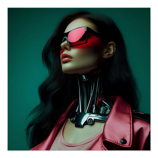 futuristic cybernetic woman perfect poster (Voorkant)