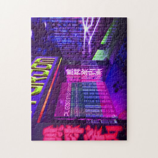 Futuristic Cyberpunk Night Club Legpuzzel (Verticaal)