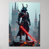 Futuristic Cyberpunk Samurai Warrior - Sci-Fi Mech Poster (Voorkant)