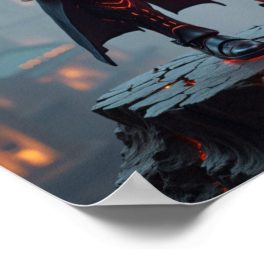 Futuristic Cyberpunk Samurai Warrior - Sci-Fi Mech Poster (Hoek)