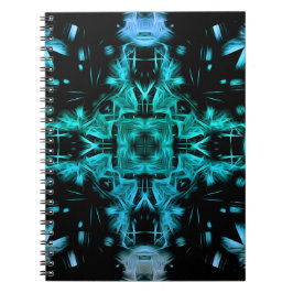 Futuristic Electric Plasma Fractal Design Notitieboek